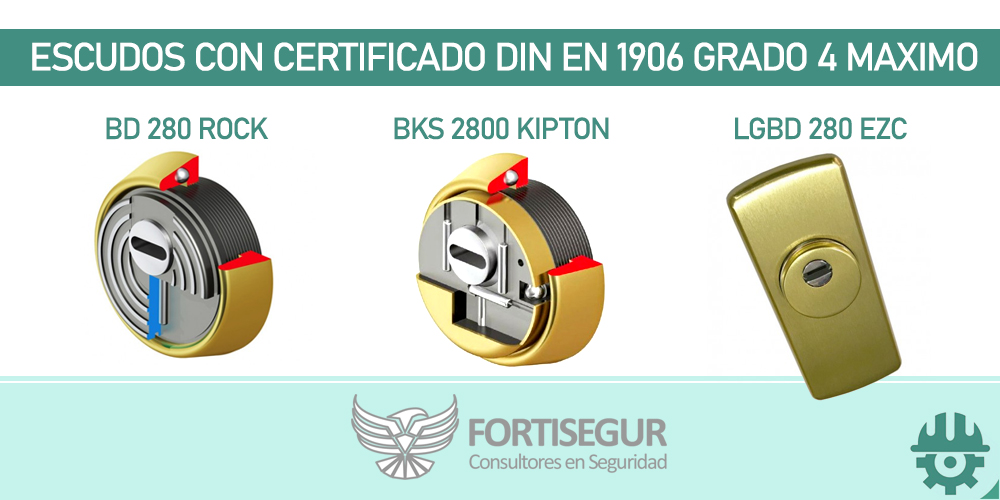 ESCUDOS CON CERTIFICADO DIN EN 1906 GRADO 4 MAXIMO