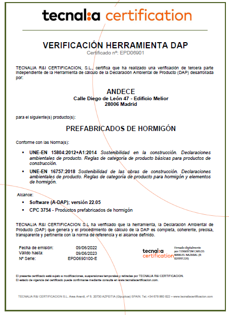 ANDECE primer sector con herramienta A-DAP verificada por TECNALIA