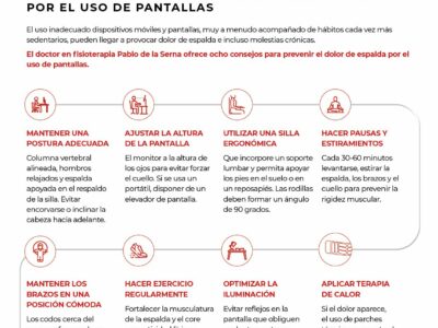 Consejos para prevenir el dolor de espalda por el uso de pantallas, según Pablo de la Serna