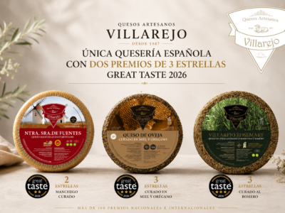 Quesos Villarejo, única quesería española en lograr dos galardones de 3 estrellas en los Great Taste Awards