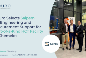 Aduro elige a Saipem para que le preste apoyo en ingeniería y aprovisionamiento para la primera instalación de HCT de este tipo en Chemelot